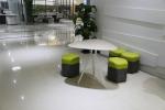Stylish Stainless Steel Modern Coffee Table Manufactured Wood Top Material