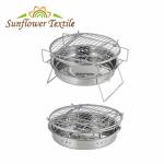 30x20cm Stainless Steel Barbecue Charcoal Grill Round Mini Folding