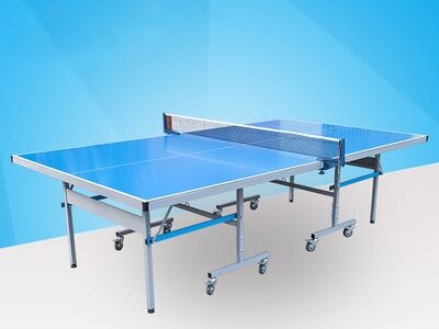 Easy Install Blue Ping Pong Table , Aluminum Ping Pong Table Movable With Logo