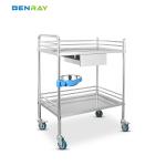3 Layer Hospital Stainless Steel Medical Instrument Trolley