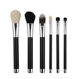 China Durable Makeup Brush Black Plastic Handle High Glossy Metal Makeup Brush wholesale