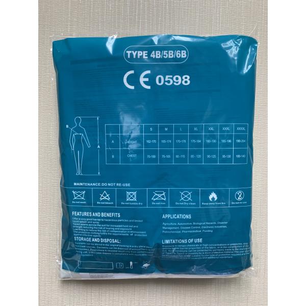 Category 3 Type 4B/5B/6B seam tape Disposable Hooded microporous Chemical Protective Coverall