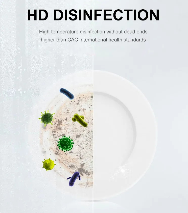 Rinsing Restaurant Dish Washer Commercial Flight Type Disinfection