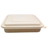 Restaurant Clamshell Food Container Biodegradable Bento Box Heat Resistance