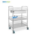 3 Layer Hospital Stainless Steel Medical Instrument Trolley