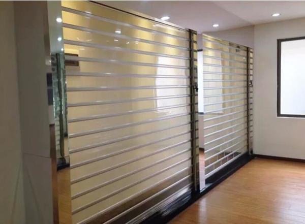 Crystal Clear Transparent Roller Shutters Doors Polycarbonate Commercial Full