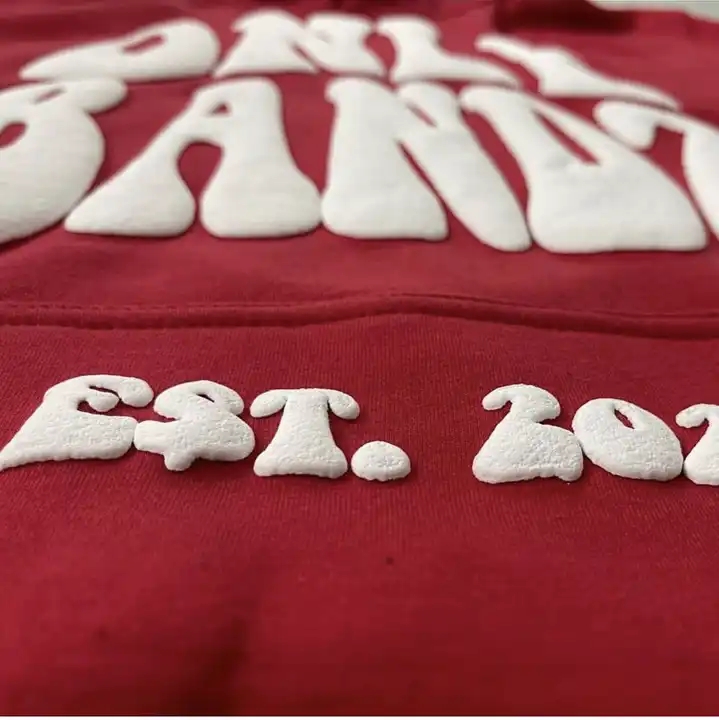 Oversized Cropped Puff Print Hoodie Graphic 3d Printing Men Heavyweight 500Gsm