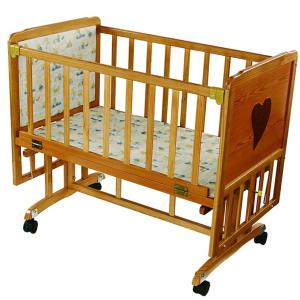 China Solid Wood Automatic Baby Swing Bed With Brakes Wheels , Modern Baby Cribs wholesale