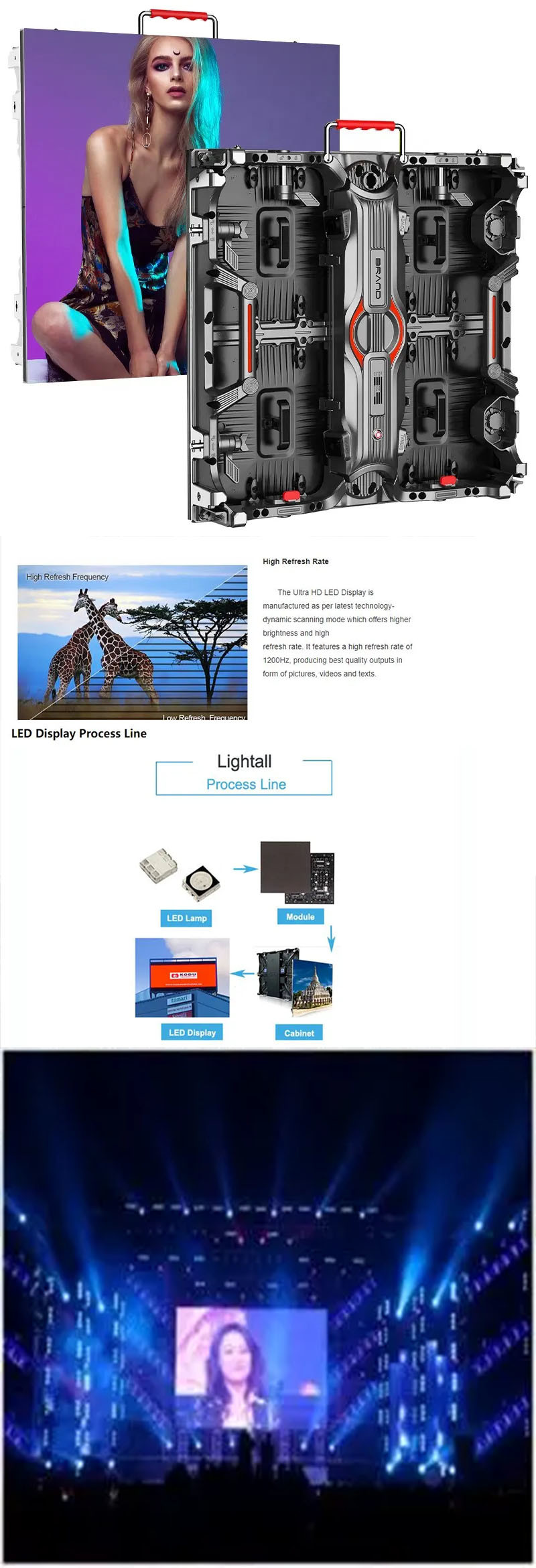 P2.6 P2.97 P3.91 Digital Advertising LED Display Concert Stage Screen