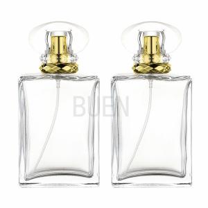 China Square Transparent Glass Material Perfume Bottle 50ml Clip 15mm wholesale