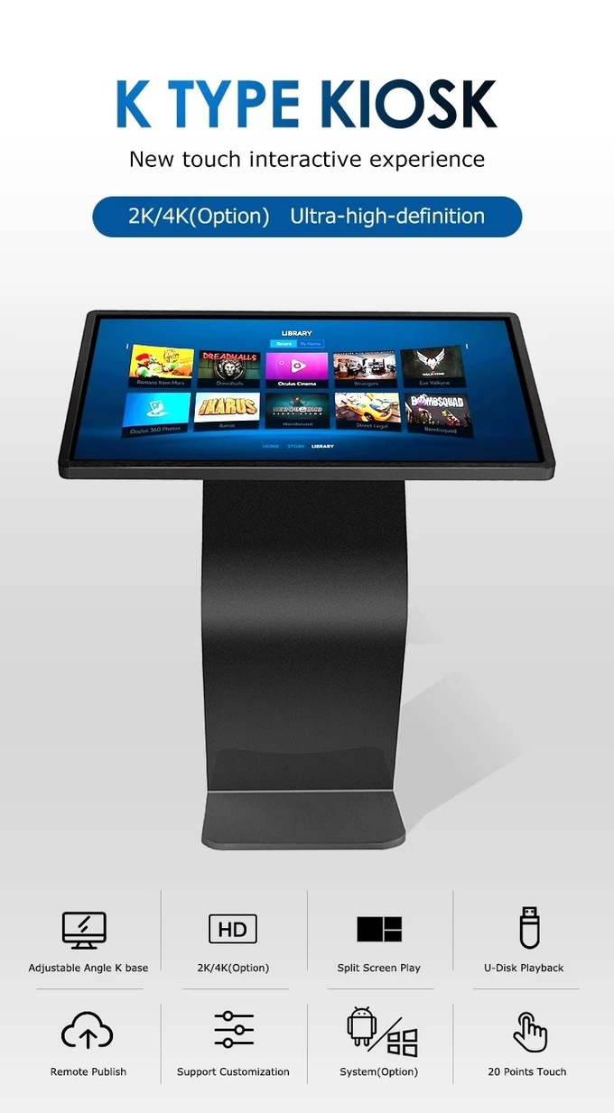 All In One Interactive Self Service Kiosk 21.5 32 43 55 Inch Touch 1920 X 1080