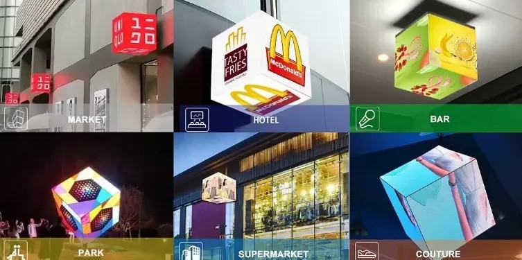 Indoor P2.5 Full Color Magic Cube LED Display 320*320*320mm For Advertising