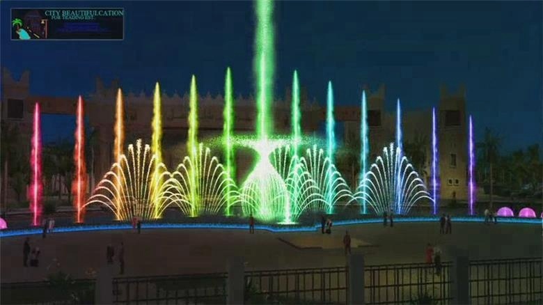 Candle light garden type music dancing floor dry fountain