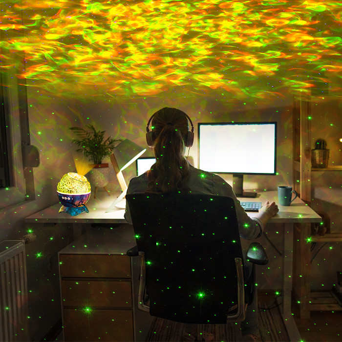 ROHS Ceiling Dinosaur Egg Star Projector With White Noise Music Player