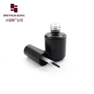 China 1/2 oz 15ml empty frosted black nail polish remover glass bottle wholesale