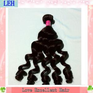 China Complete cuticle natural black brazilian hair loose wave wholesale