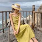 Sexy Solid Color Backless Summer Beach Vacation Dresses