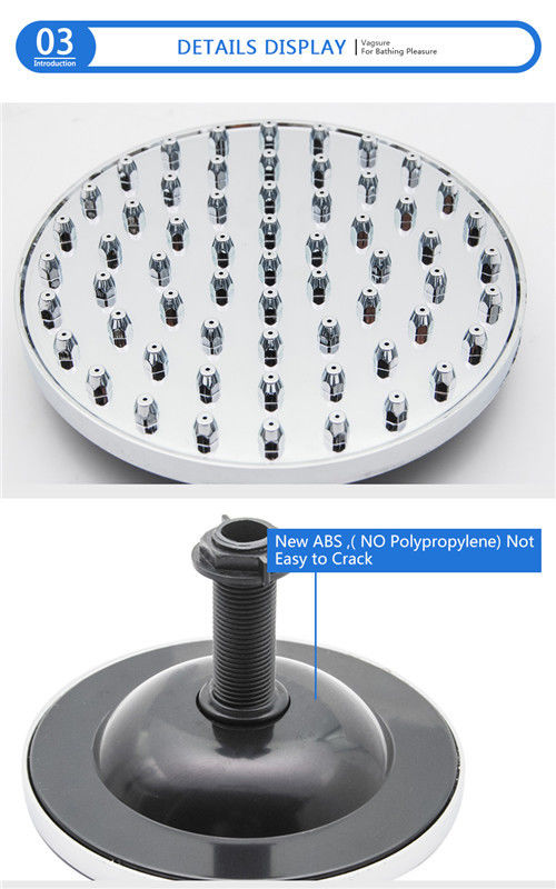 6 Inch Sliver Overhead Rainfall Shower Head With G1/2 External Thread Connector