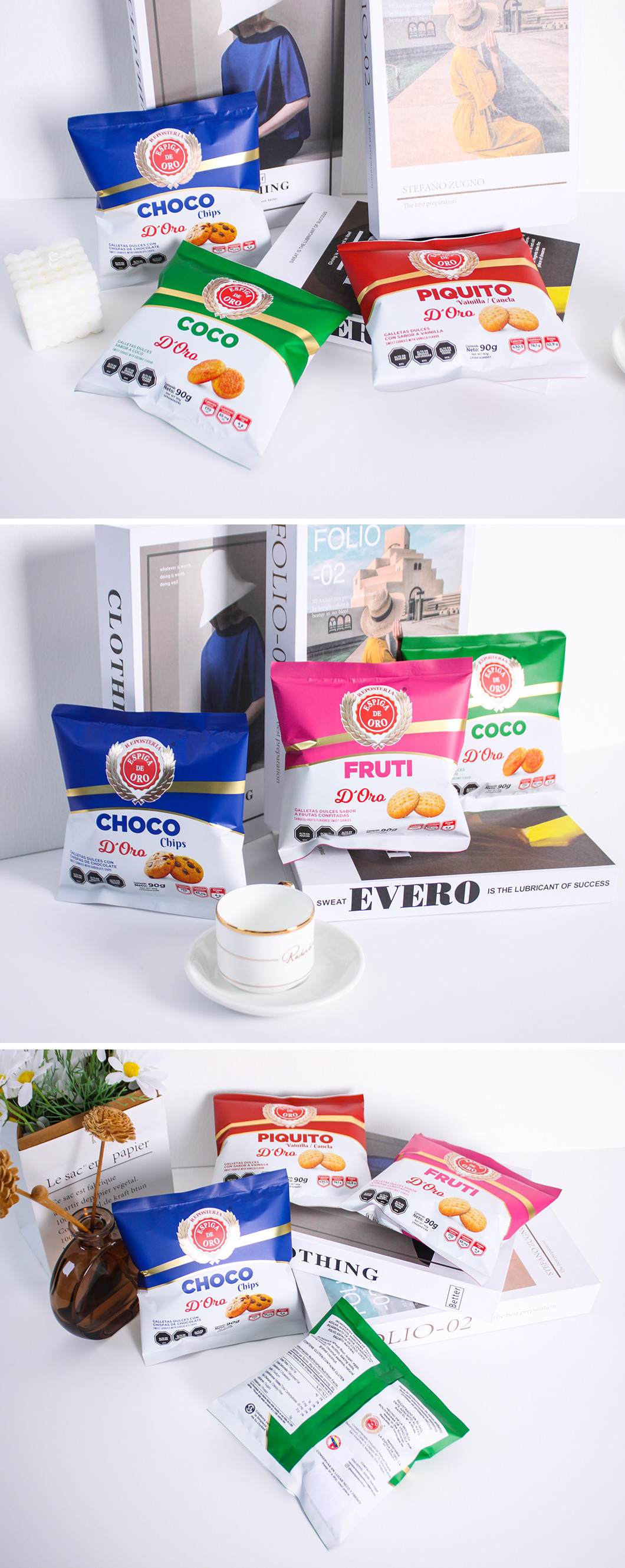 Food Grade Plastic Aluminum Foil Roll Plastic Film Packing Chips Biscuit Cookies