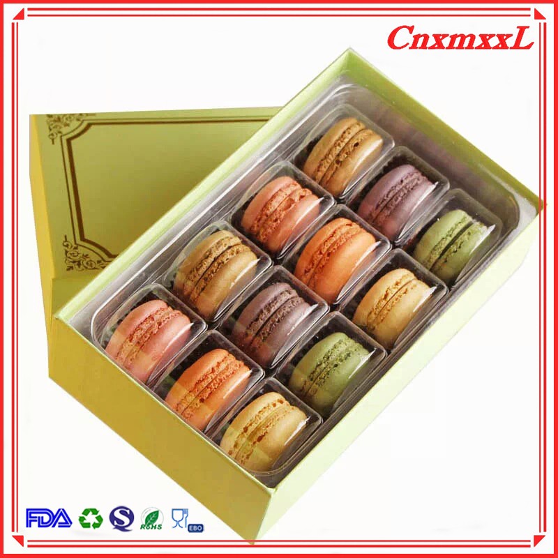 6 , 12 Cells Customized Macaron Trinket Cardboard Box