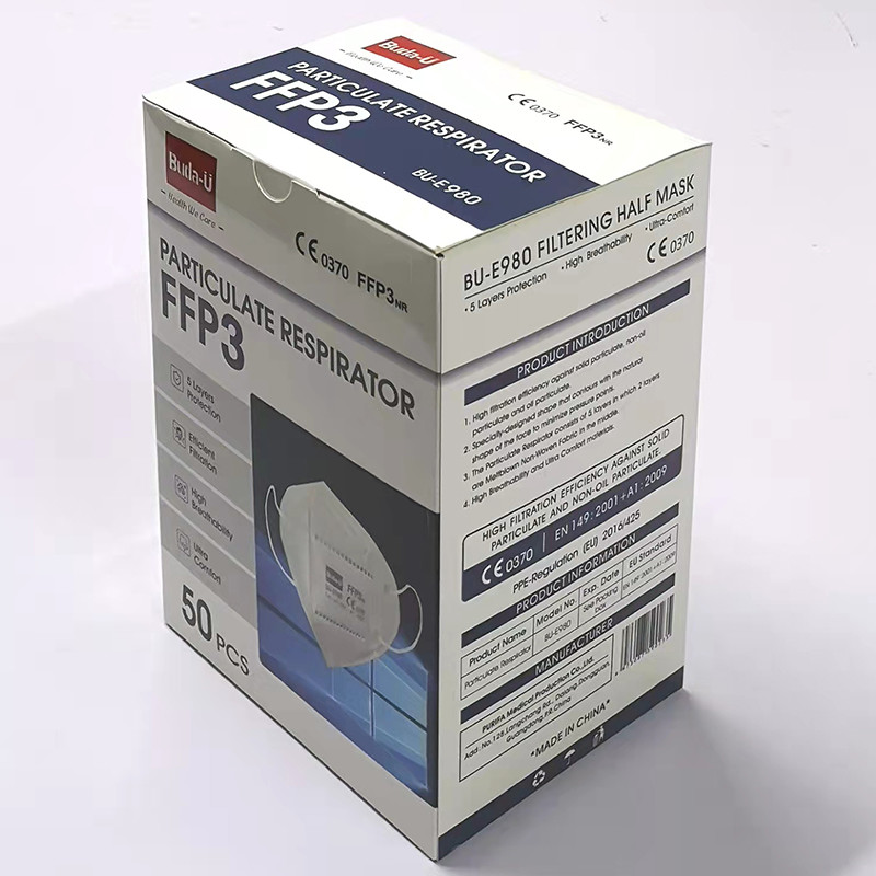 CE 0370 FFP3 Face Mask , FFP3 Protective Mask Respirator High Filtration Efficiency At 99%