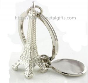 China Wholesale cheap Tour Eiffel key ring souvenirs, Silver plated metal Eiffel Tower keyrings, wholesale