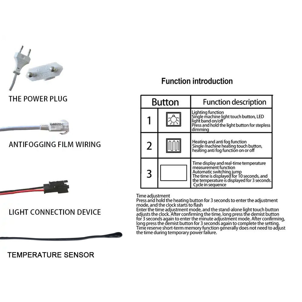 LED ON/OFF/Dimmer Function 12V 5A 60W Touch Sensor Switch for Bathroom Mirror