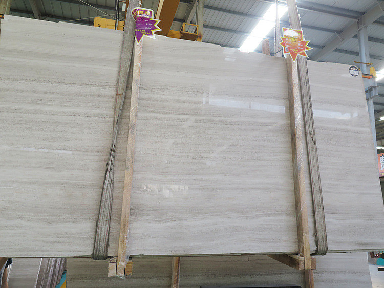 White Wood Vein Marble Slabs And Tiles Not Easy To Stick Dust For Stair Railings
