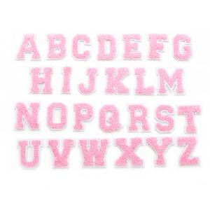 China Chenille Glitter Iron On Patches Letters Numbers Shape Embroidered Adhesive wholesale