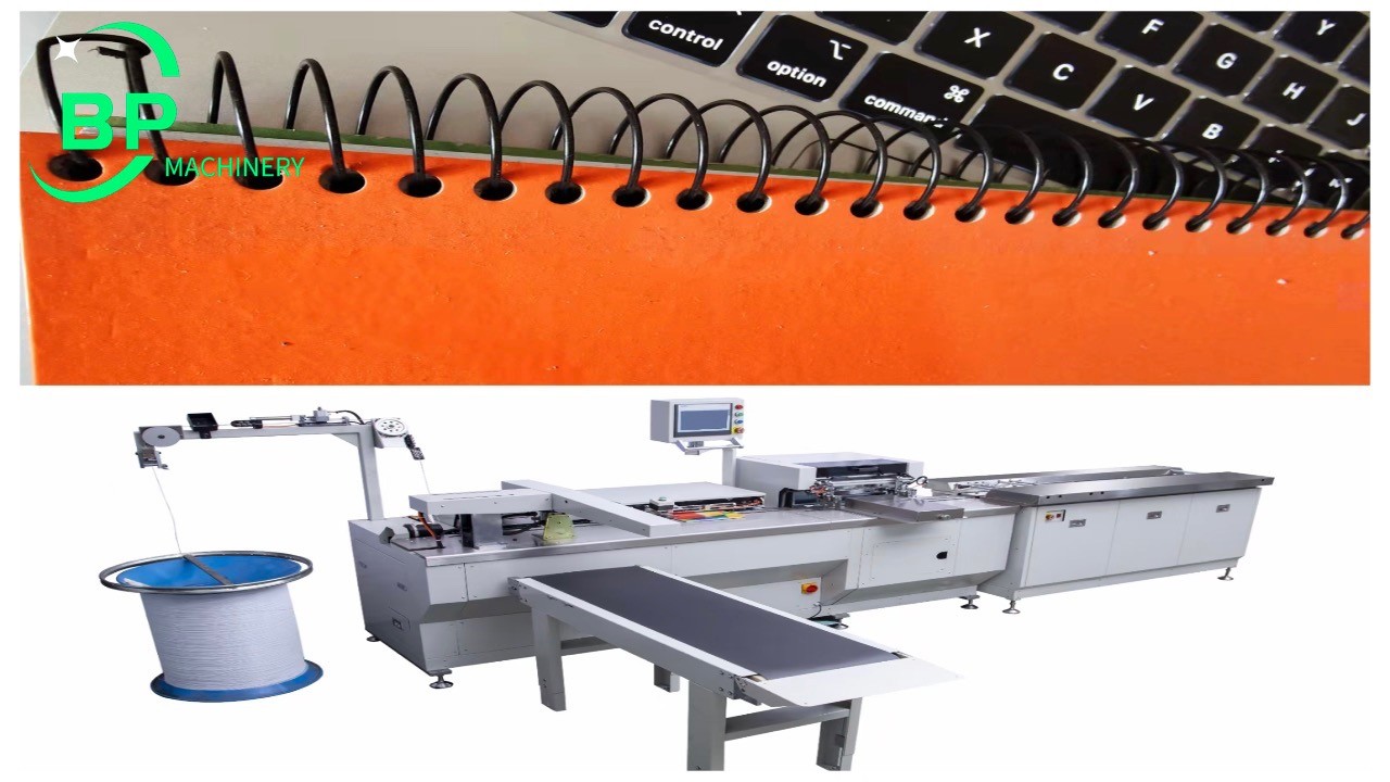 China Automatic sketch book spiral single wire coil lock binding and punching machine 