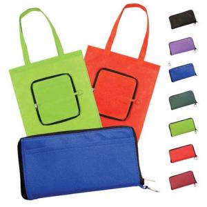 China Tote Zipped 80gsm 38X40cm Foldable Non Woven Bag wholesale