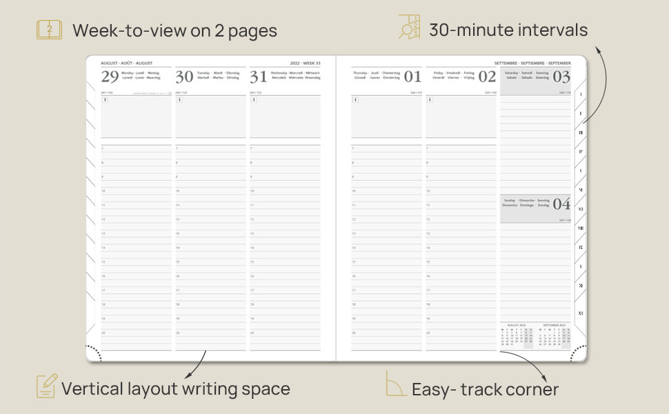 Ink Resistant Paper Custom Academic Planner , 7 Day Weekly Planner 2023 2023