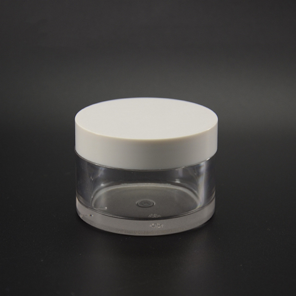 50ml Serum ABS PETG Cosmetic Jar Face Cream With Electroplated Lid