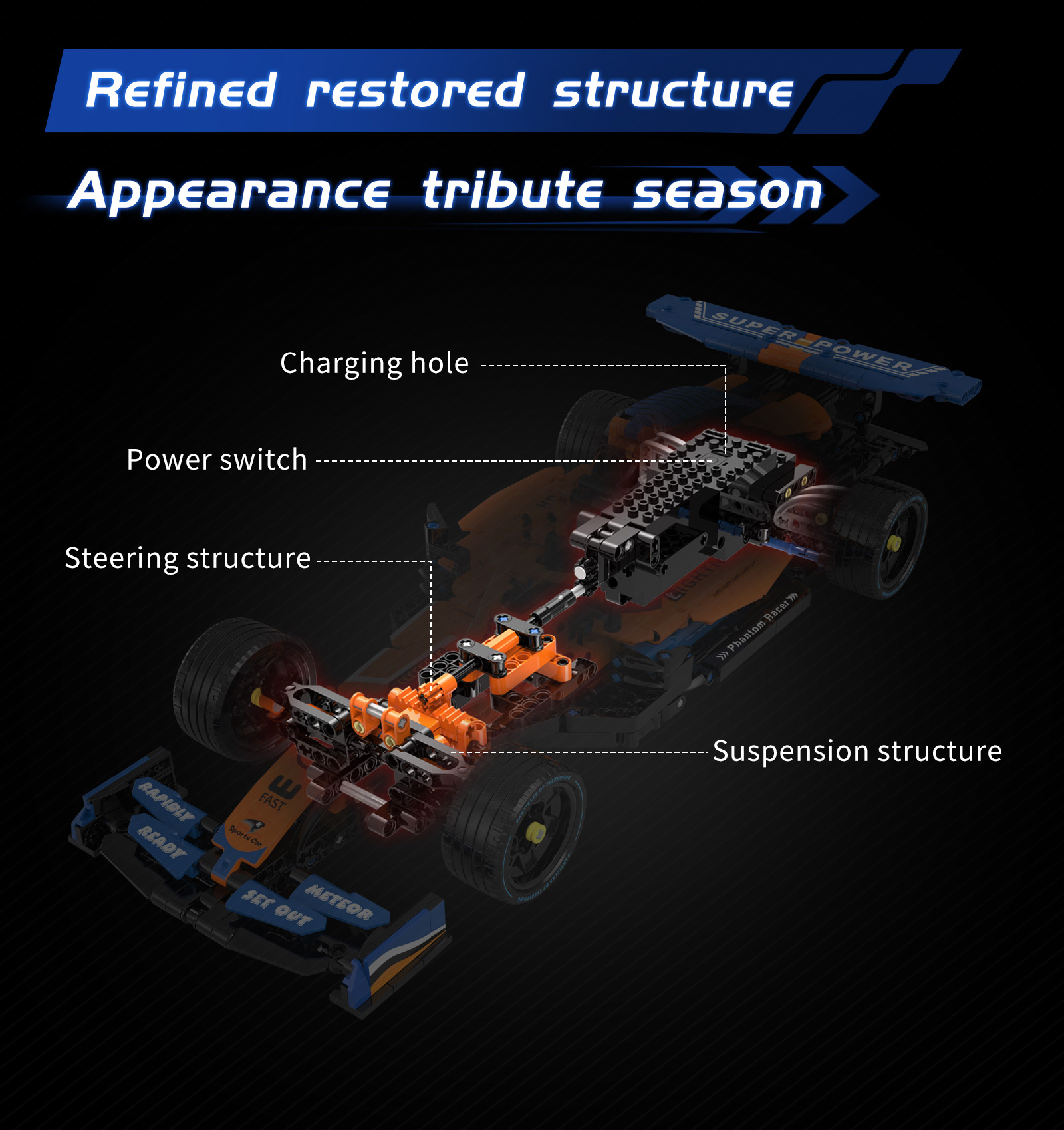 State of Assembly Ready-to-Go 2.4G Race Building Blocks for Formula Car Speed Racing