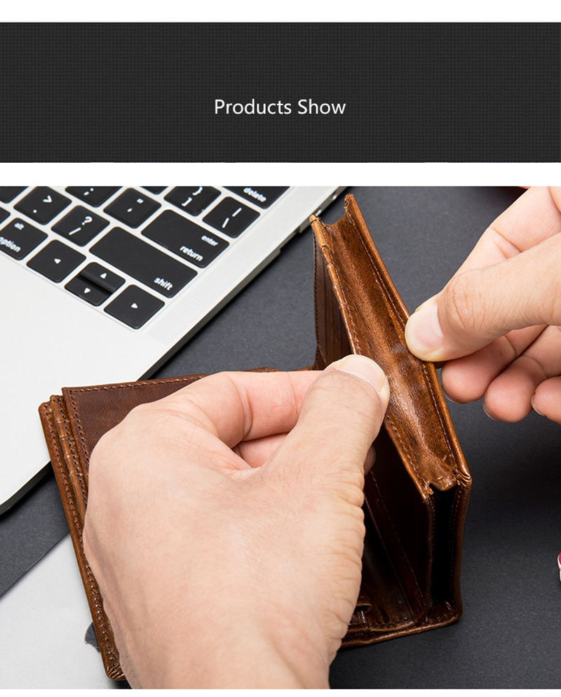 Multi-function Card Holder Genuine Leather Wallet for Men Daily Used from Minibook