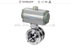 China Stainless Steel Sanitary Aluminum Actuator 3 Piece Flange Butterfly Valves wholesale