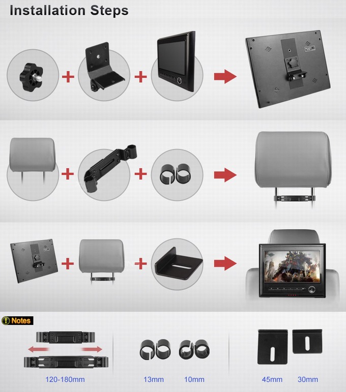 9 inch car headrest monitor with high definition digital screen support mp4 mp5 OCB-H6518