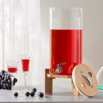 Large 2.5 Gallon Clear Glass Beverage Dispenser With Metal Spigot