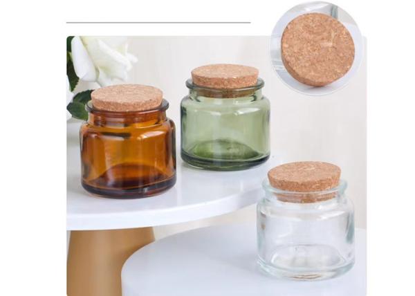 Cylinder 3oz 7oz Mini Amber Glass Candle Jar clear Green Empty Glass Jar for