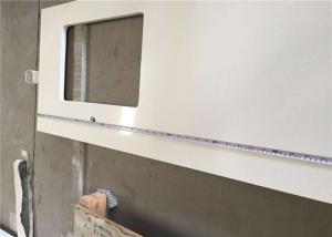 China Hotel Prefab Kitchen Countertop HD1100 Pure White Quartz Cabinet Countertop wholesale