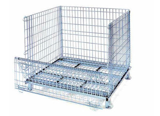 China Steel warehouse cages Mesh wire cage pallet wholesale
