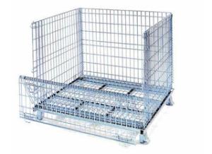 China Zinc plated stackable wire container with wheel wholesale