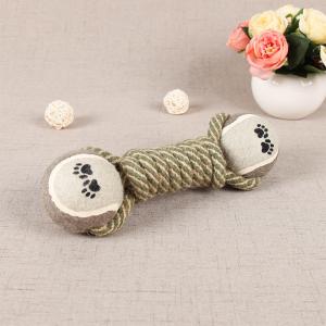 China Tennis Balls Nylon Rope Dumbbell Dog Toy wholesale