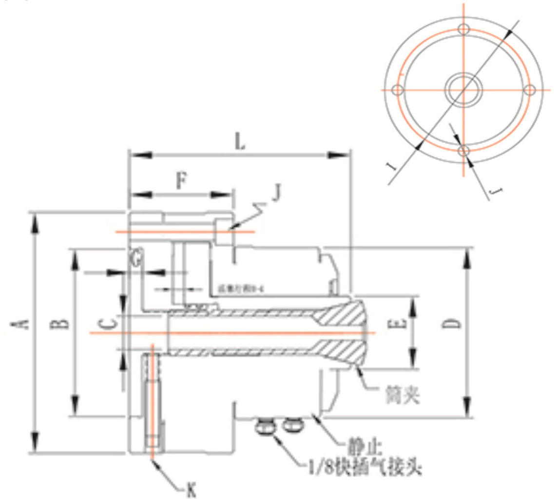 Rotary Pneumatic Clamp Collet Auto CNC Lathe Chuck
