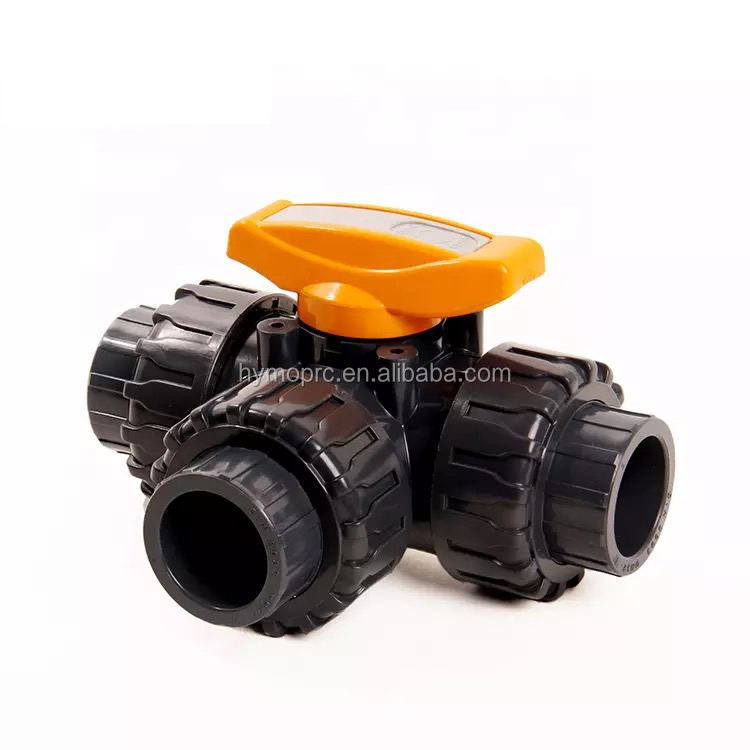 ISO Thickness PP Ball Valve Manufactured to ASTM DIN Standard 3-Way for Valves Category