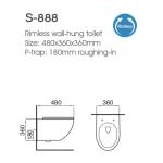 Round Rimless Flushing Ceramic Wall Hung Toilet Suspended CE For Bathroom