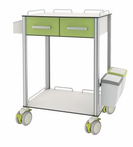 China Firm Surgical 2 Drawers HPL Hospital Medicine Trolley wholesale