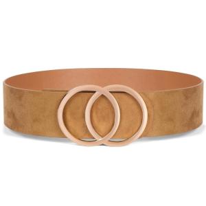 China Gold Buckle Wide Skinny Leather Belt 2.31in Women Dress Classic Stylish wholesale