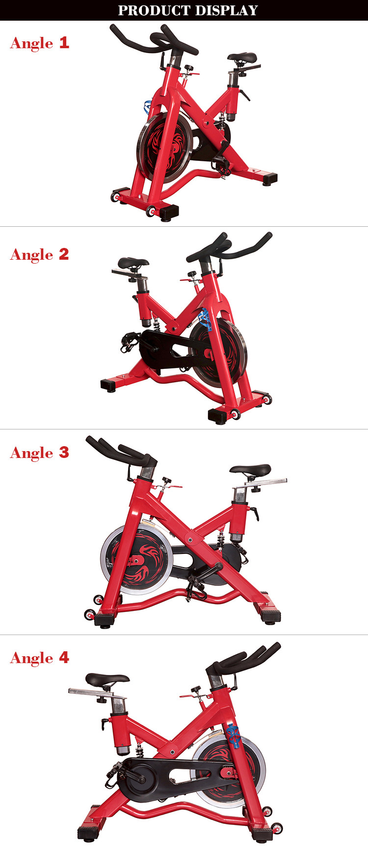 Indoor Exercise Gym Spin Bike , Commercial Cardio Spinning Exercise Machine