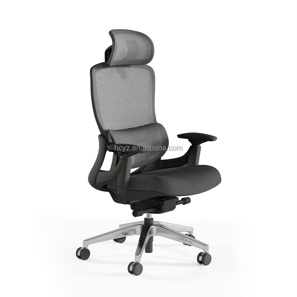 Adjustable High Back Full Mesh Executive Office Chair with Aluminum Foot and Fabric